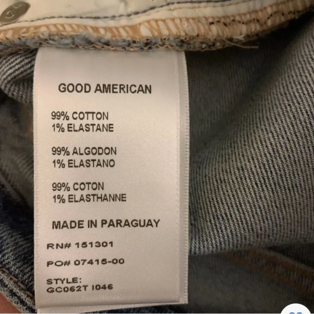 Good American Good Classic Women’s Distressed Hi Rise Indigo Jeans 0/25 - Picture 6 of 7